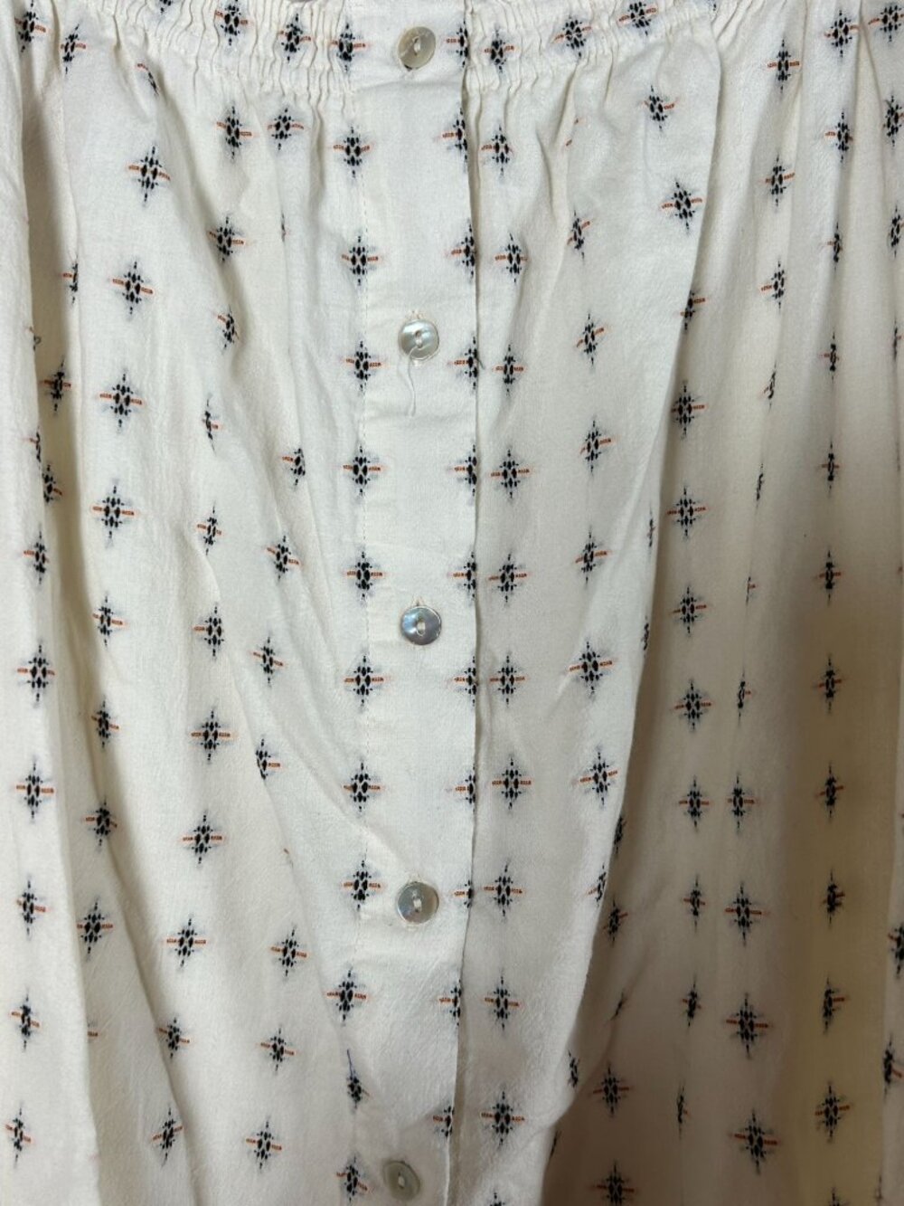 Anthropologie DRA Los Angeles Cream Embroidered Button Mini Dress XS Puff Sleeve - Picture 2 of 10